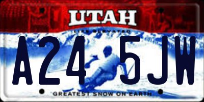 UT license plate A245JW