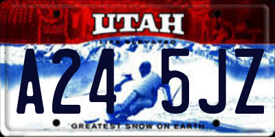 UT license plate A245JZ