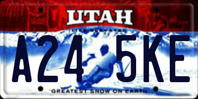 UT license plate A245KE