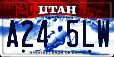 UT license plate A245LW