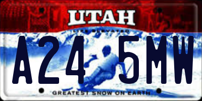 UT license plate A245MW