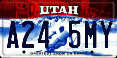 UT license plate A245MY