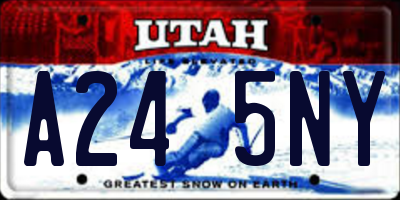 UT license plate A245NY