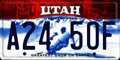 UT license plate A245OF