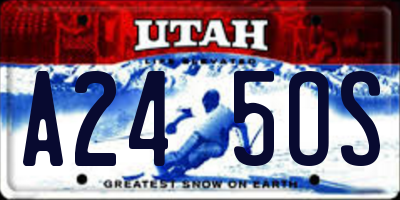 UT license plate A245OS