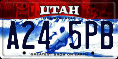 UT license plate A245PB