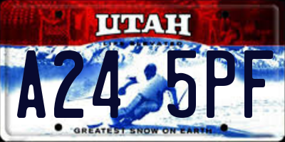 UT license plate A245PF
