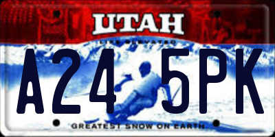 UT license plate A245PK