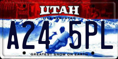 UT license plate A245PL