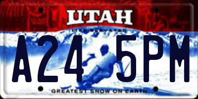 UT license plate A245PM