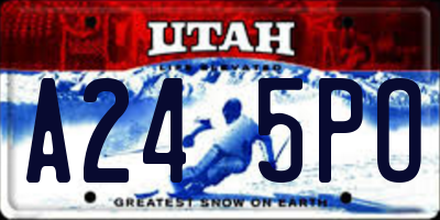 UT license plate A245PO