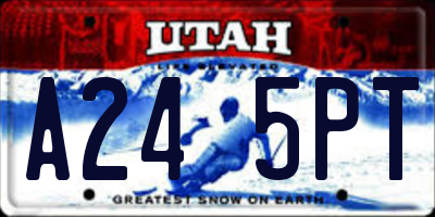 UT license plate A245PT