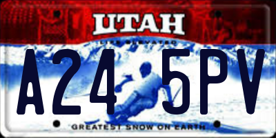 UT license plate A245PV