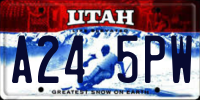 UT license plate A245PW