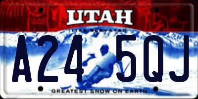 UT license plate A245QJ