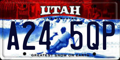 UT license plate A245QP