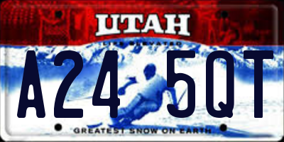 UT license plate A245QT