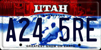 UT license plate A245RE