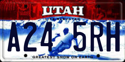 UT license plate A245RH