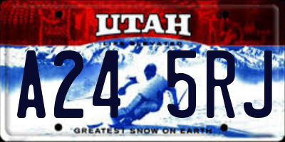 UT license plate A245RJ