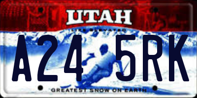 UT license plate A245RK