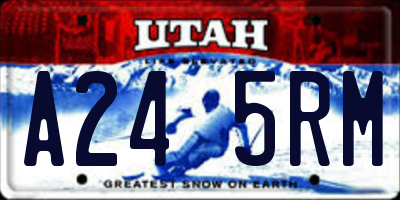 UT license plate A245RM