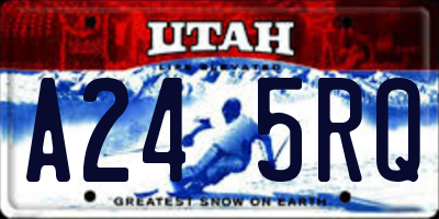 UT license plate A245RQ
