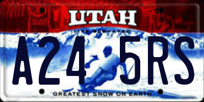 UT license plate A245RS