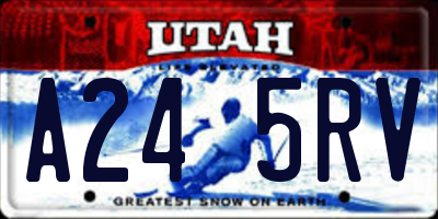 UT license plate A245RV