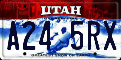 UT license plate A245RX