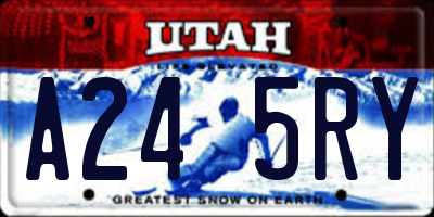 UT license plate A245RY