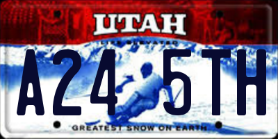 UT license plate A245TH