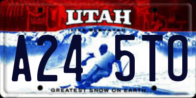 UT license plate A245TO