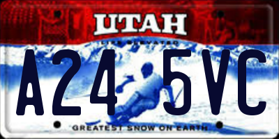 UT license plate A245VC