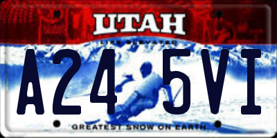 UT license plate A245VI