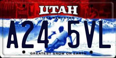 UT license plate A245VL
