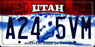 UT license plate A245VM