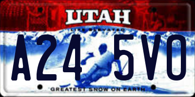 UT license plate A245VO