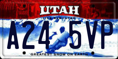 UT license plate A245VP