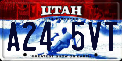 UT license plate A245VT