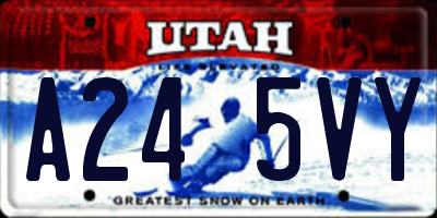 UT license plate A245VY
