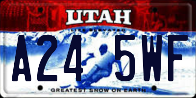 UT license plate A245WF