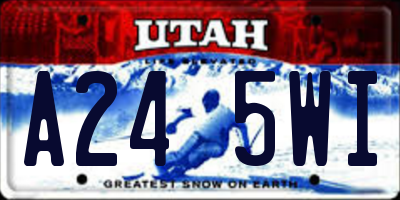 UT license plate A245WI