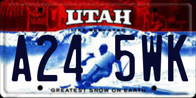 UT license plate A245WK