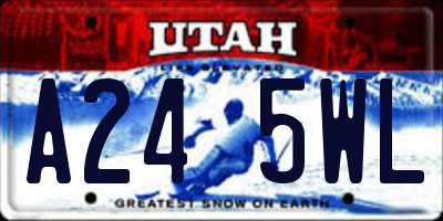 UT license plate A245WL