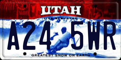 UT license plate A245WR