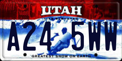UT license plate A245WW
