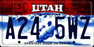 UT license plate A245WZ