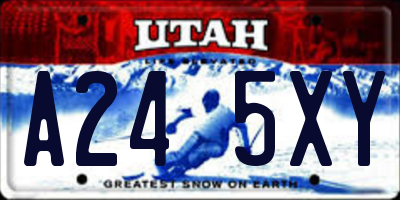 UT license plate A245XY