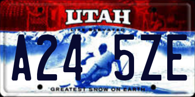 UT license plate A245ZE